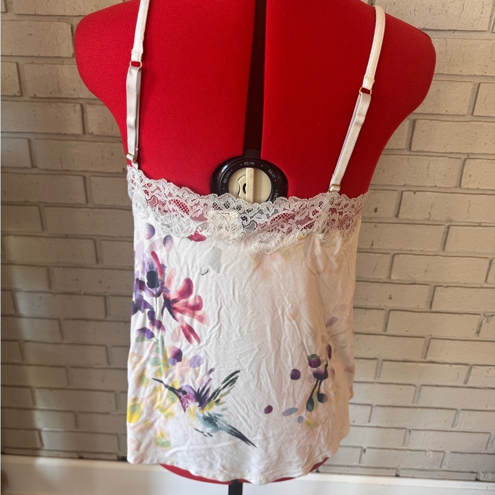 Soma Floral Lace Trim camisole - gray/multi size M great condition - Picture 2 of 6